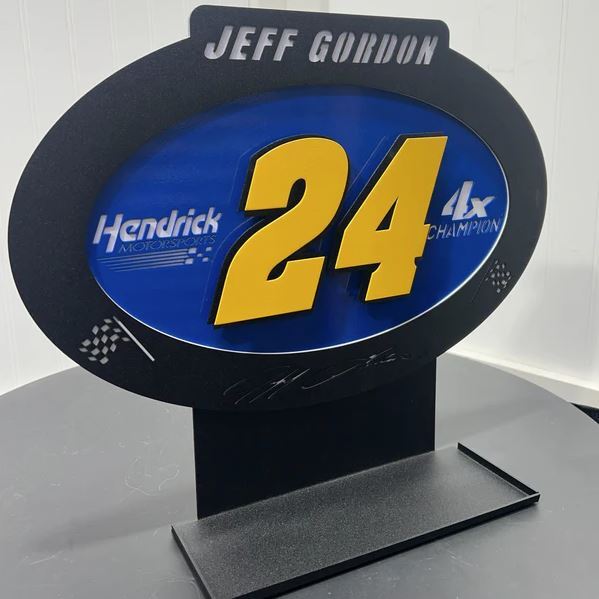 Jeff Gordon #24 Oval 3D Sheet Metal Diecast Display