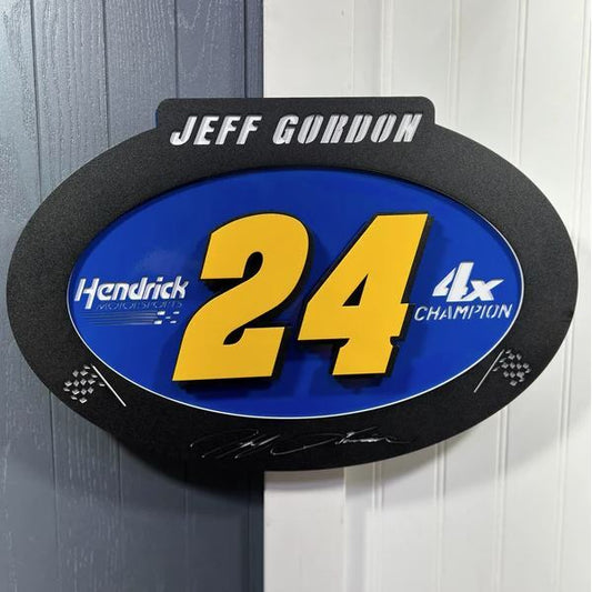 Jeff Gordon #24 Oval 3D Sheet Metal Sign