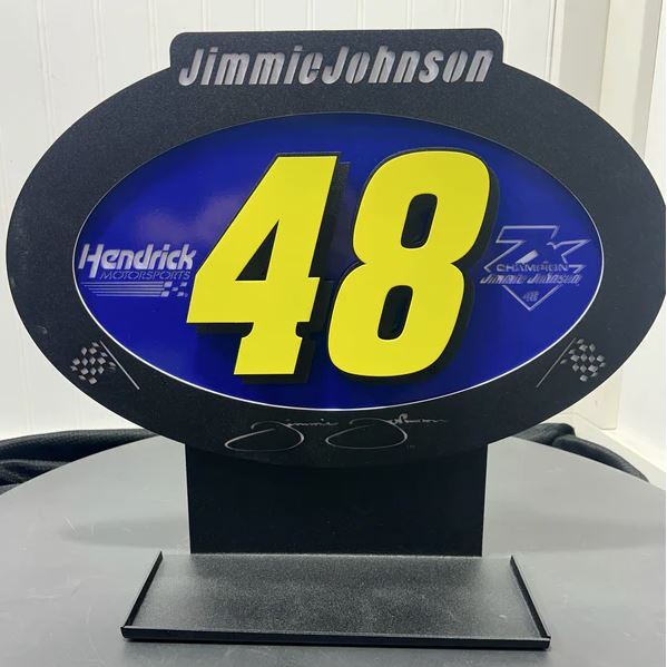 Jimmie Johnson #48 Oval 3D Sheet Metal Diecast Display