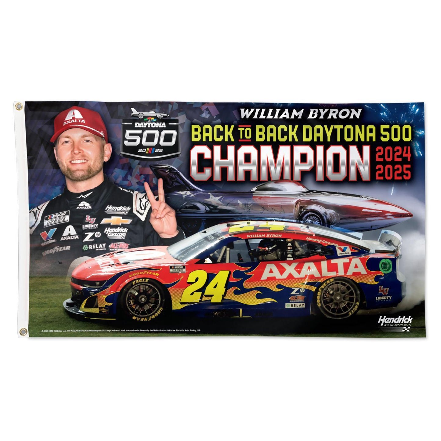 William Byron #24 2025 Daytona 500 RACE WIN 3' x 5' Deluxe Flag