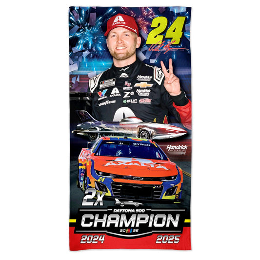 William Byron #24 2025 Daytona 500 RACE WIN 30' x 60" Beach Towel