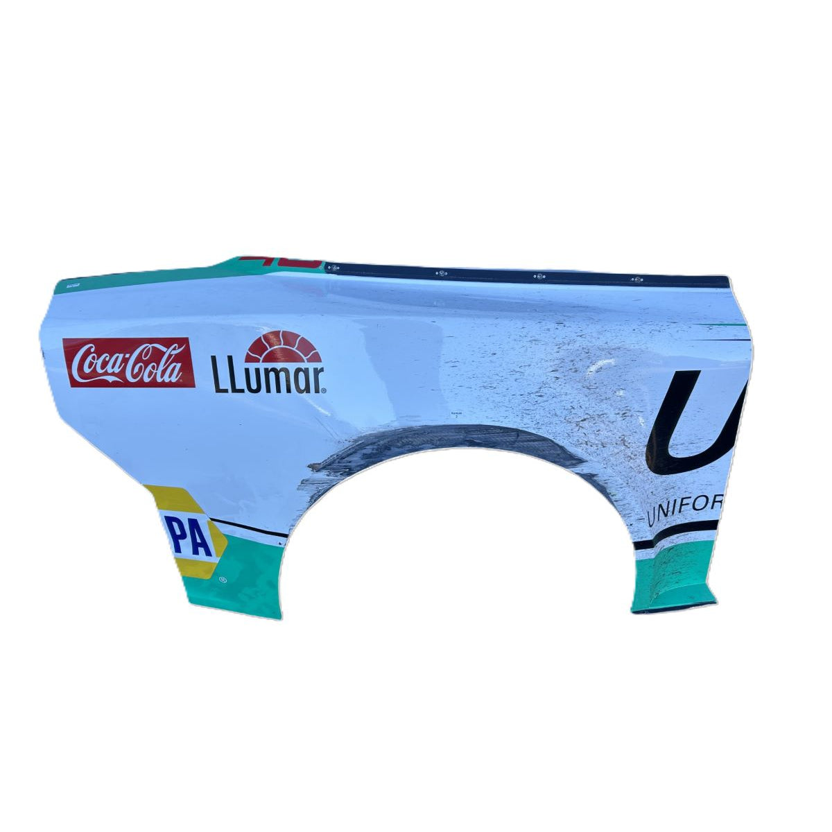 Race Used 2024 Chase Elliott #9 UniFirst Right Rear Quarter Panel - Kansas 2