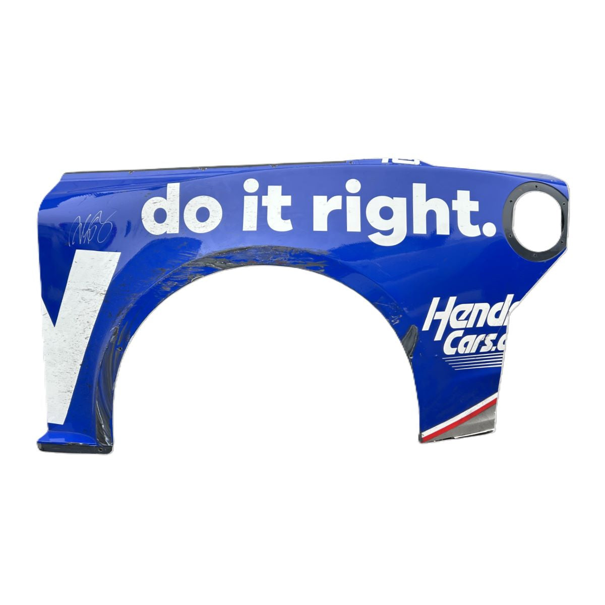 AUTOGRAPHED Race Used 2024 Alex Bowman #48 Ally Left Rear Quarter Panel - Darlington 1