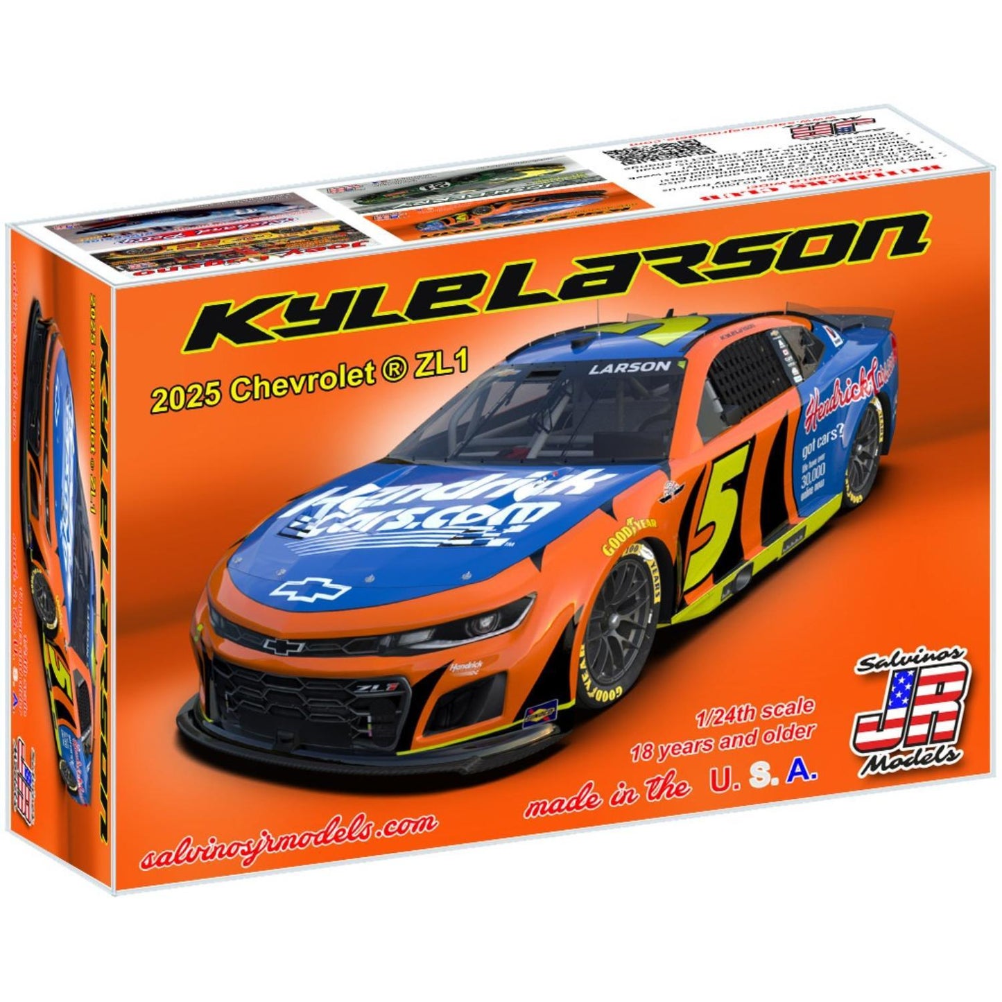 Kyle Larson #5 2025 HendrickCars.com Throwback 1:24 Model Car Kit