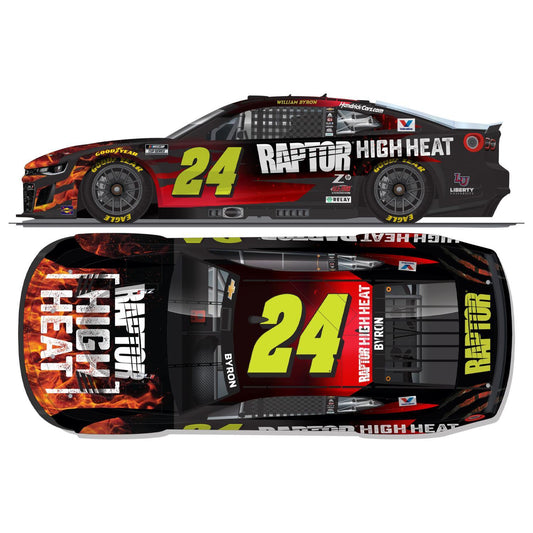 AUTOGRAPHED William Byron #24 2025 RAPTOR High Heat 1:24 ELITE Die-Cast