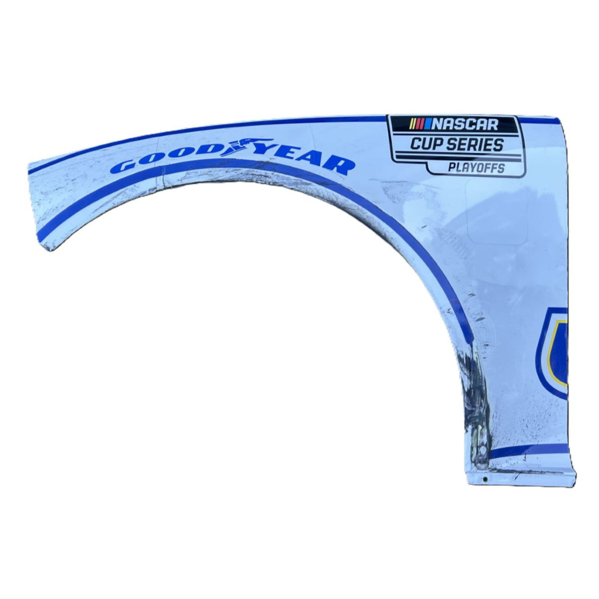 Race Used 2025 Chase Elliott #9 White NAPA Auto Parts Left Front Fender - Las Vegas 2