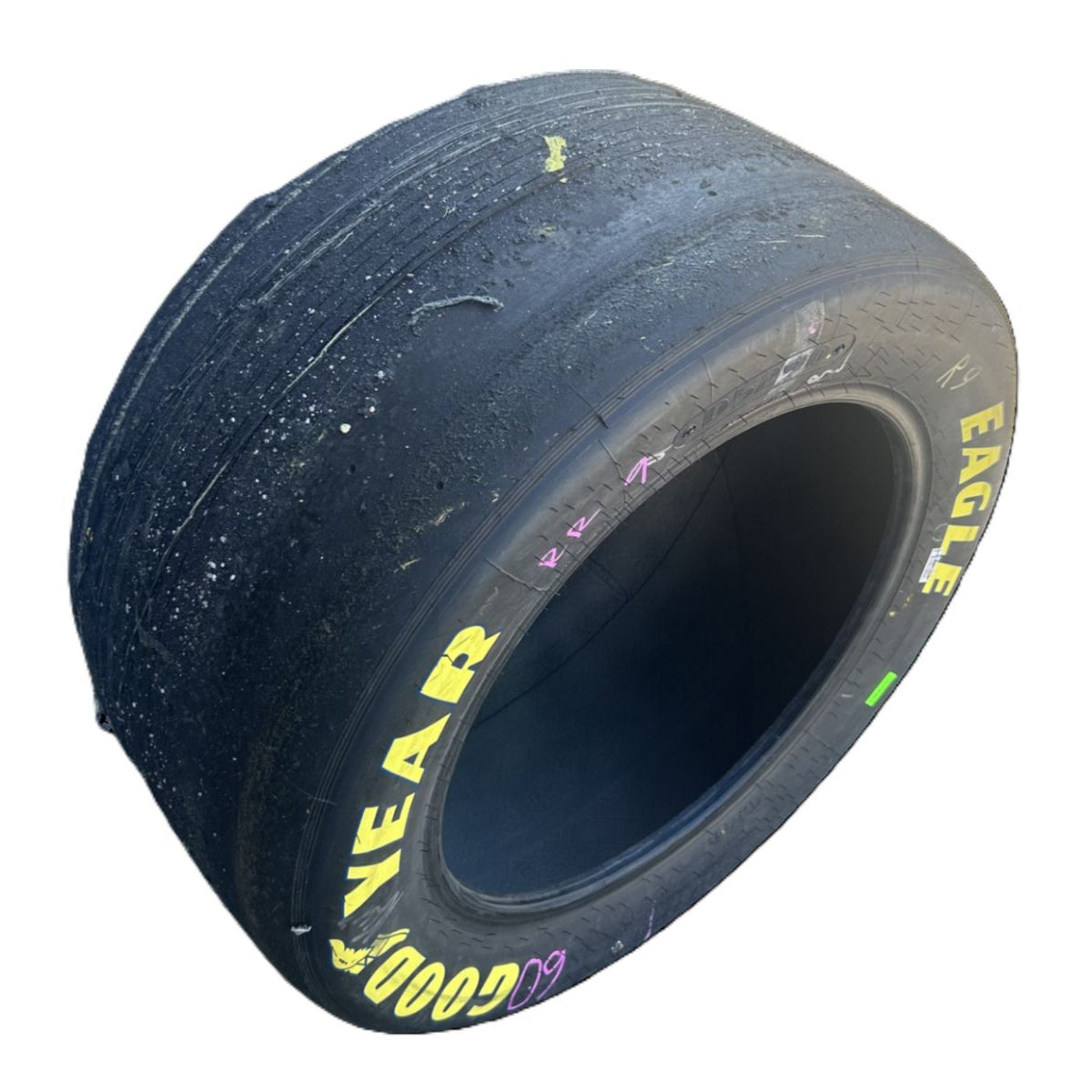 Race Used 2025 Chase Elliott #9 Victory Lane Tire - Kansas 2 Win