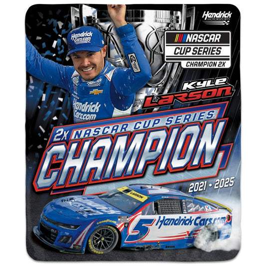 Kyle Larson #5 2025 NASCAR Champion 50" x 60" Winning Image Blanket