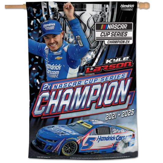 Kyle Larson #5 2025 NASCAR Champion 28' x 40" Vertical 1 Sided Banner