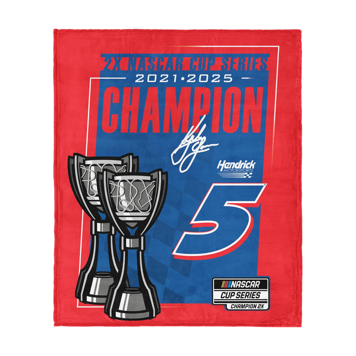 Kyle Larson #5 2025 NASCAR Cup Series Champion Silk Touch Throw Blanket