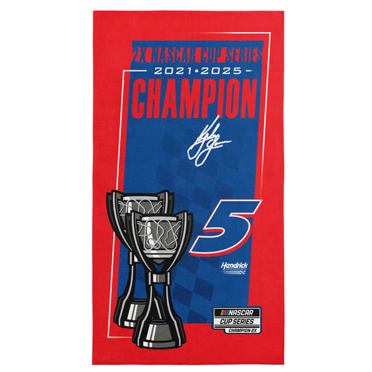Kyle Larson #5 2025 NASCAR Cup Series Champion Beach Towel