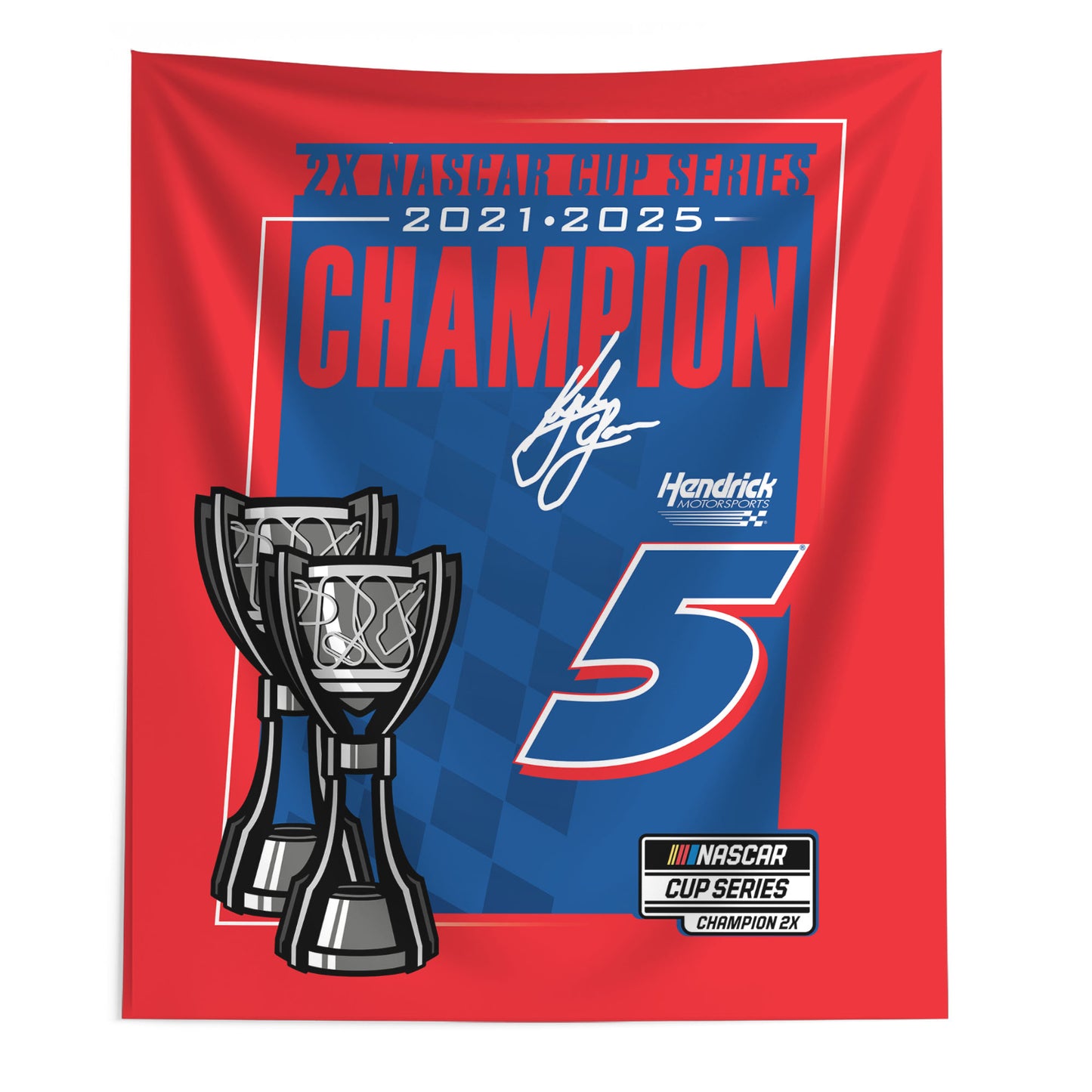 Kyle Larson #5 2025 NASCAR Cup Series Champion Printed Wall Hanging 50" x 60"