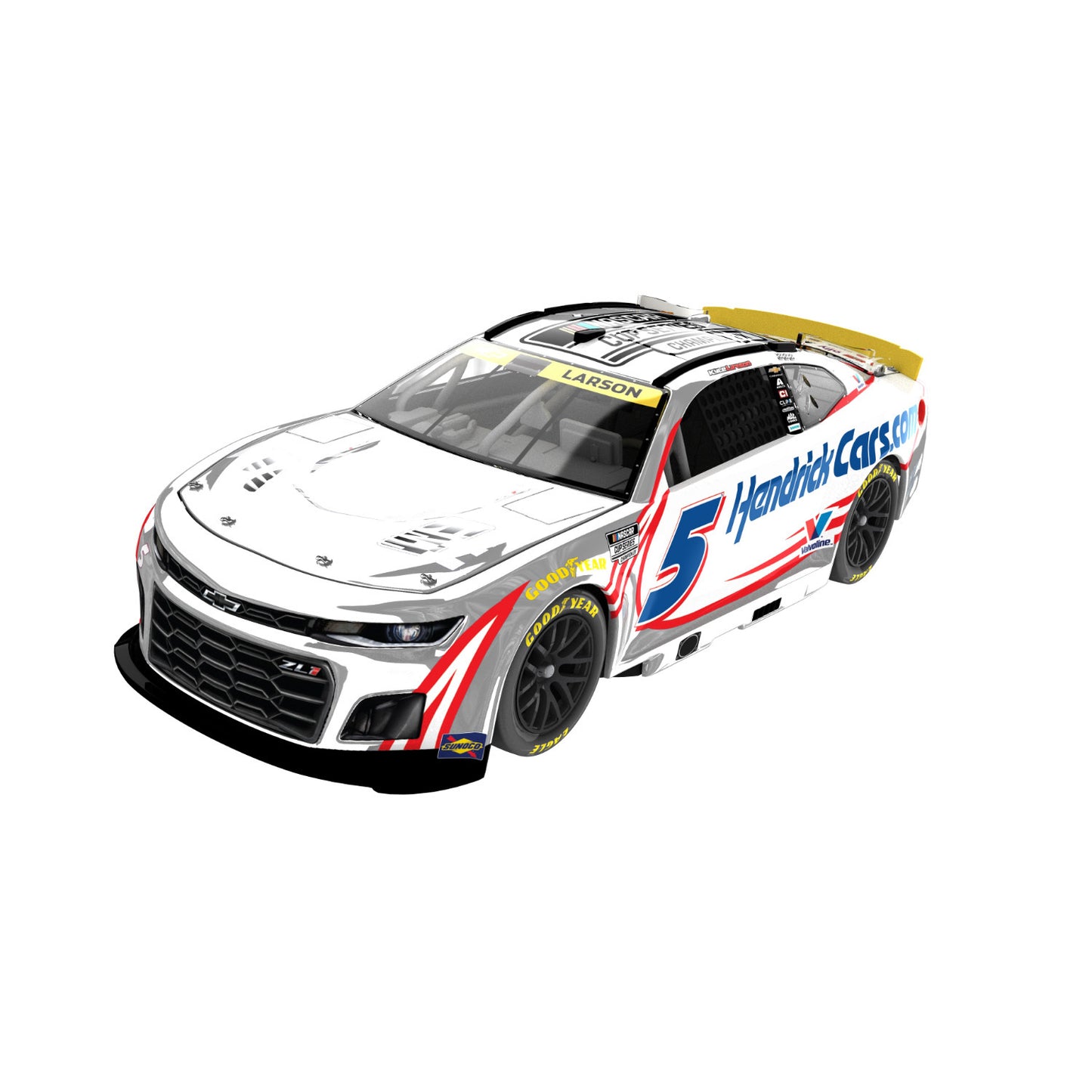 DUAL AUTOGRAPHED Kyle Larson / Cliff Daniels #5 2025 Phoenix Raced Version 1:24 Silver Chrome Finish HO Die-Cast