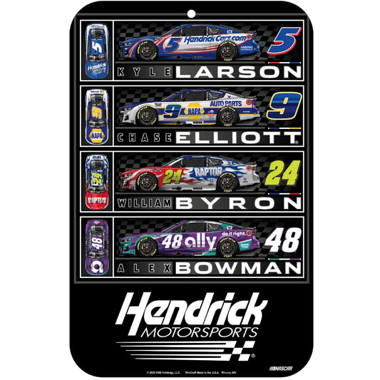 Hendrick Motorsports 2026 4-Car 11" x 17" Sign