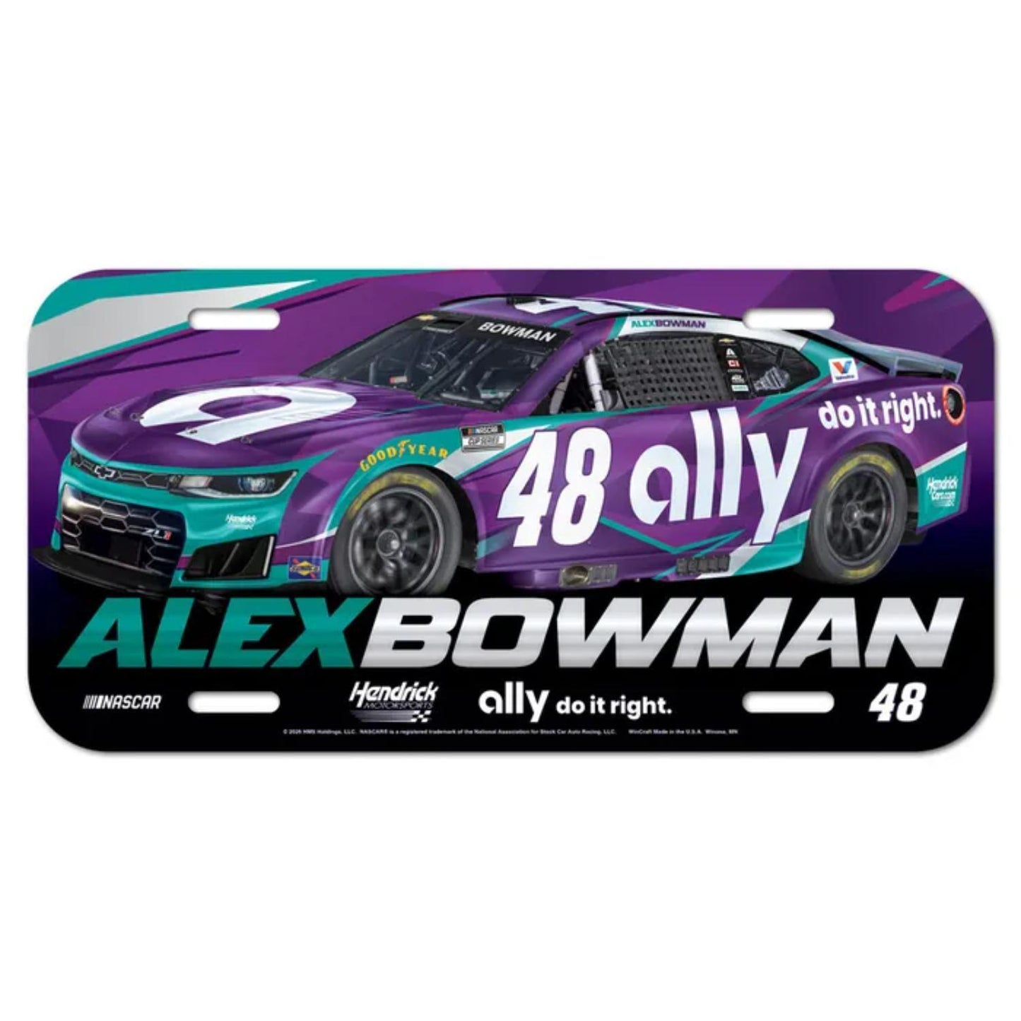 Alex Bowman #48 Ally Plastic License Plate