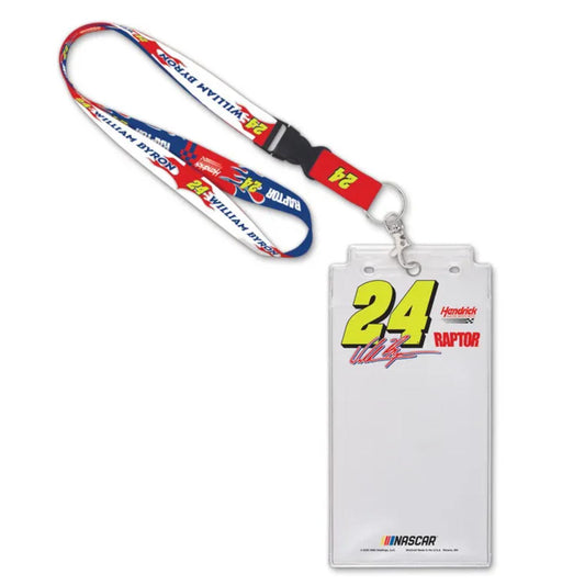 William Byron #24 Raptor Credential Holder with Lanyard