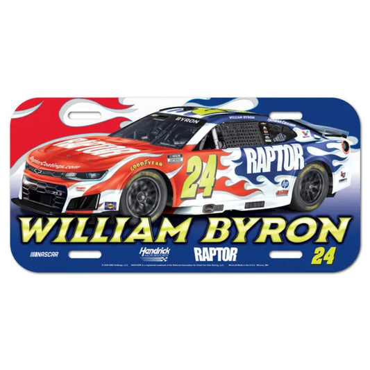 William Byron #24 Raptor Plastic License Plate
