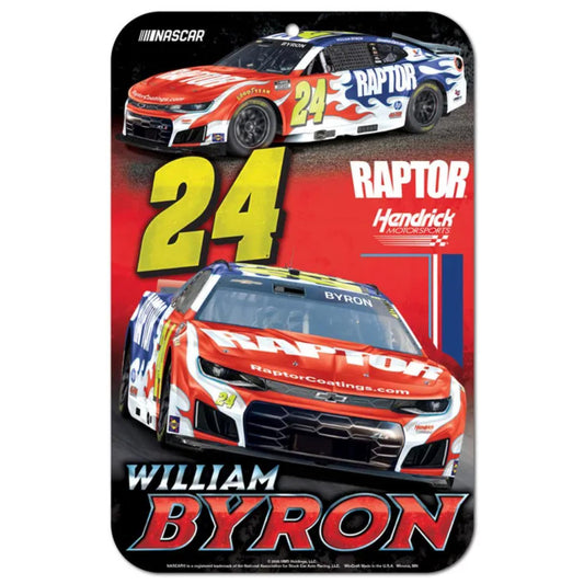 William Byron #24 Raptor 11" x 17" Plastic Sign