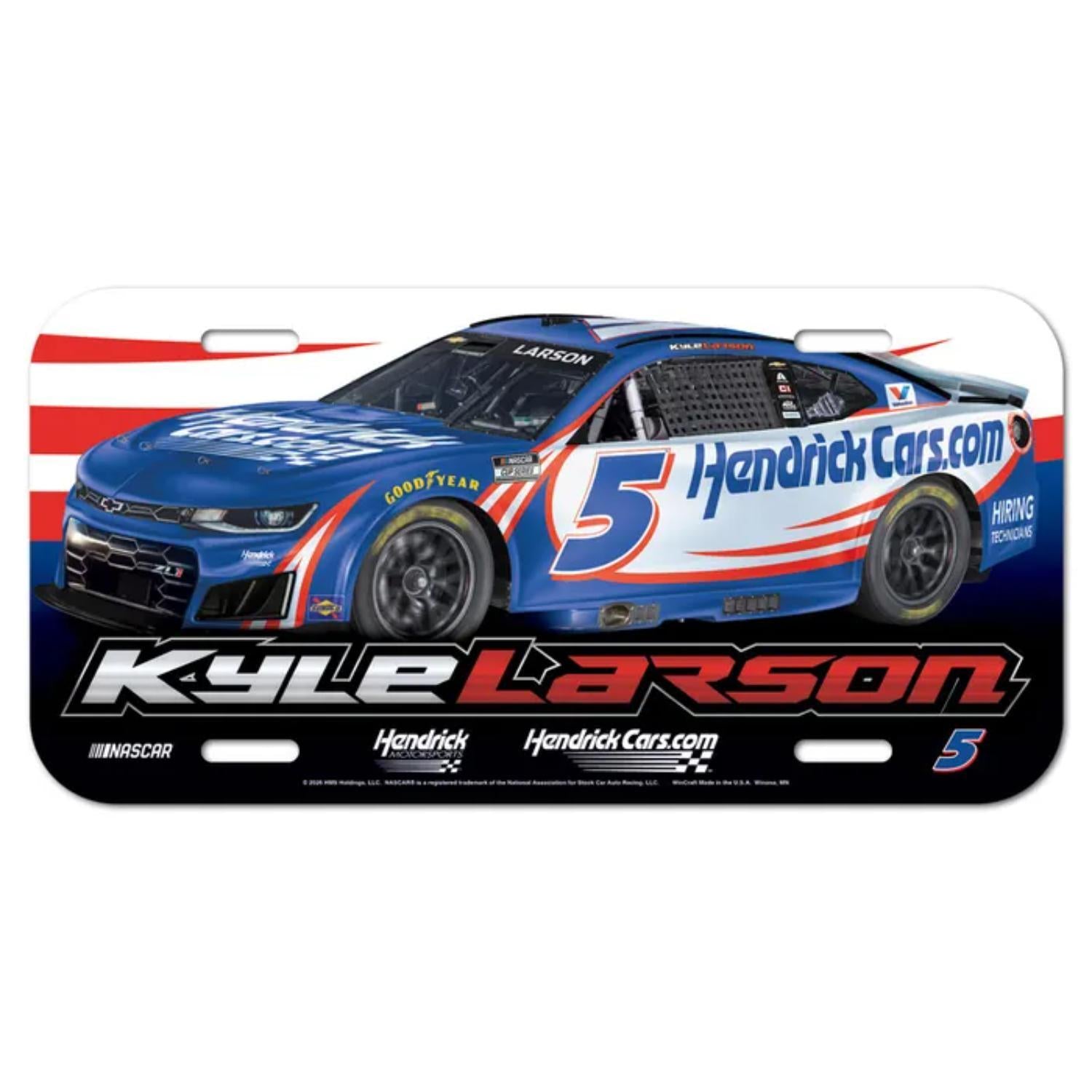 Kyle Larson #5 HendrickCars.com Plastic License Plate – Hendrick