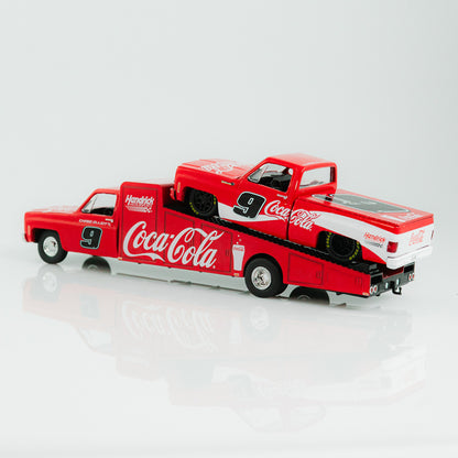 Chase Elliott #9 Coca-Cola 1973 Chevrolet Wedge Truck w/1973 Chevrolet Cheyenne Super 10 M2 1:64 Die-Cast