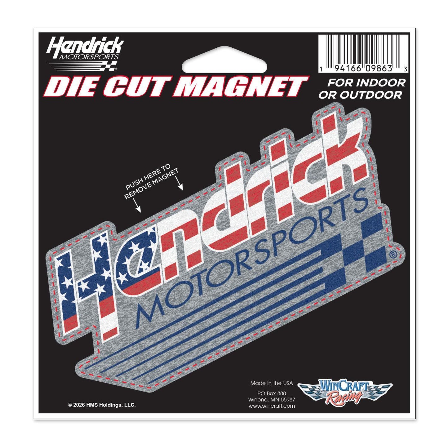 Hendrick Motorsports Red, White, and Blue Logo Die Cut Magnet