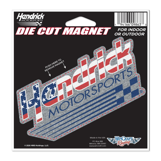 Hendrick Motorsports Red, White, and Blue Logo Die Cut Magnet