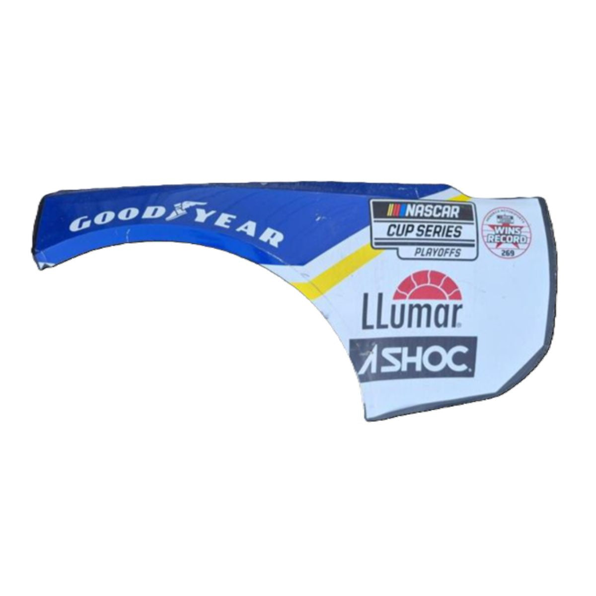 Race Used 2021 Chase Elliott #9 NAPA Auto Parts Left Front Fender - Kansas 2, Top 3, P.2