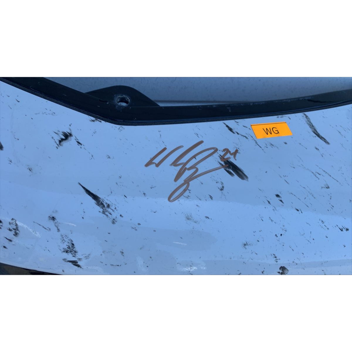AUTOGRAPHED Race Used 2026 William Byron #24 Liberty University Right Front Nose - Watkins Glen, 300th Cup Start