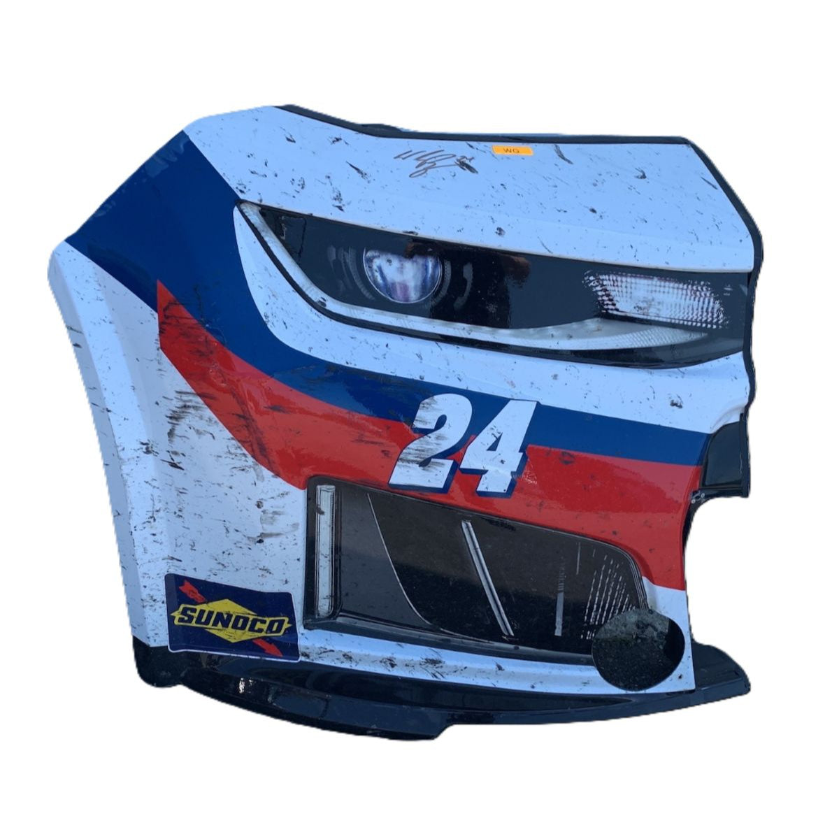 AUTOGRAPHED Race Used 2026 William Byron #24 Liberty University Right Front Nose - Watkins Glen, 300th Cup Start