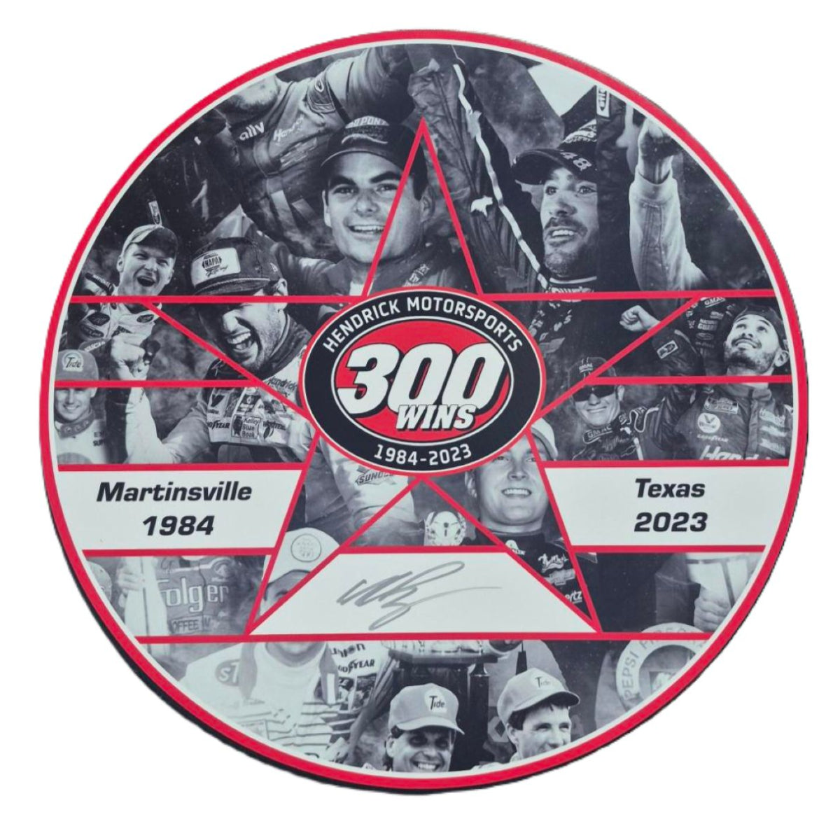 AUTOGRAPHED Race Used William Byron #24 Hendrick Motorsports 300th Win Wheel Cover