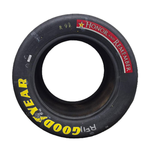 Race Used 2026 Alex Bowman #48 Ally Camo Salutes Tire - Charlotte 1