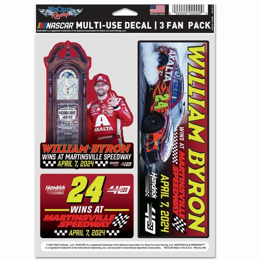 William Byron #24 2024 Spring Martinsville Win 3-Pack Decal Set
