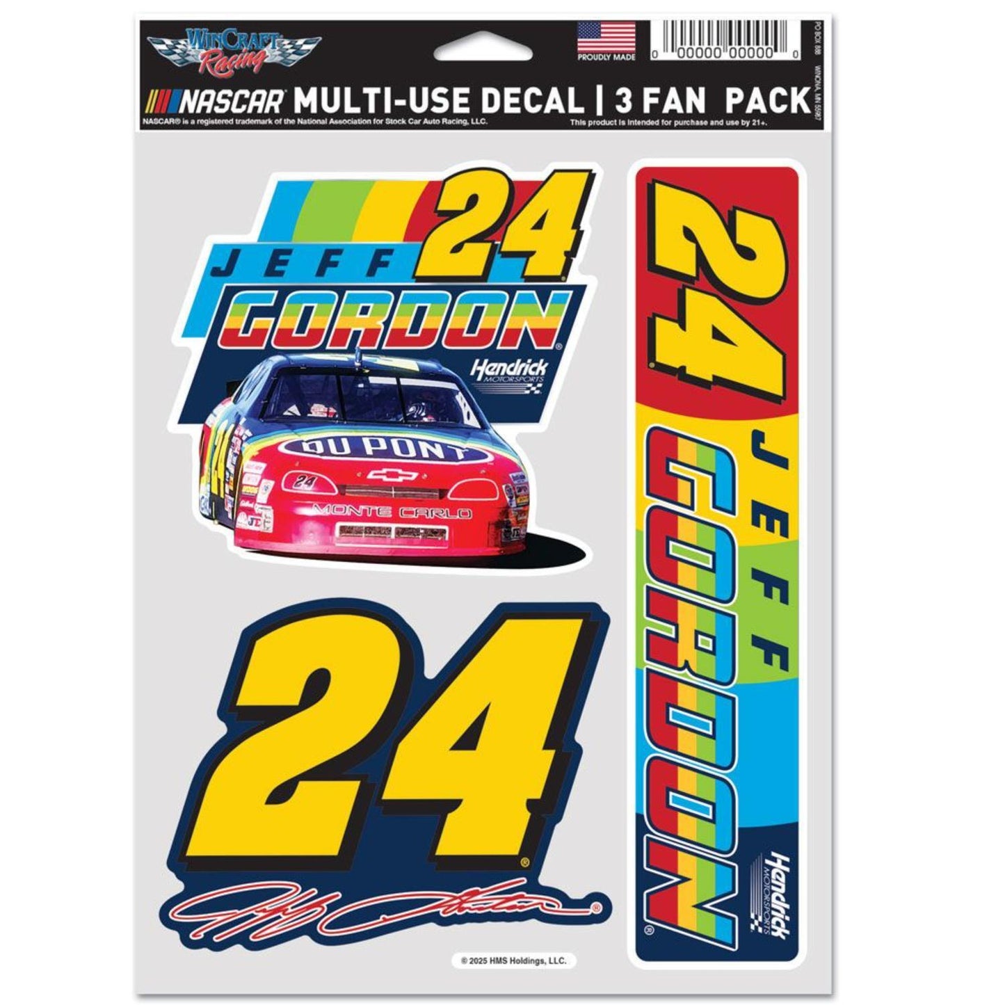 Jeff Gordon #24 Historical 3 Pack Fan Decal