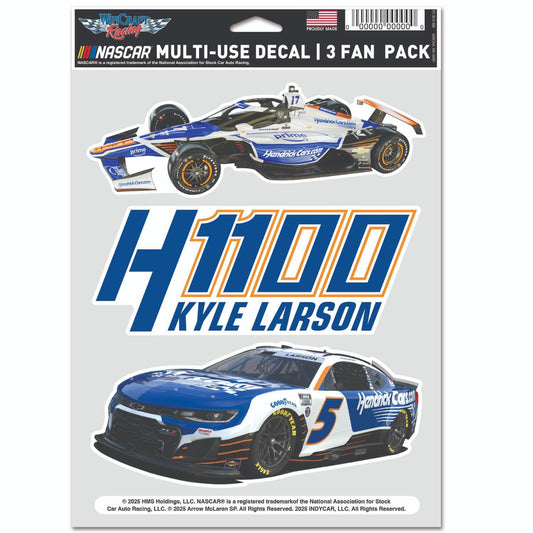 Kyle Larson #5 2025 HendrickCars.com H1100 3 Pack Decals