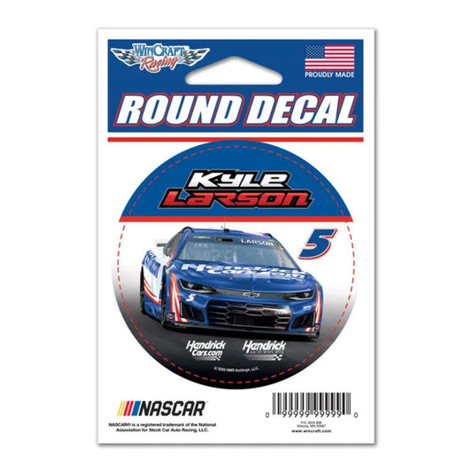 Kyle Larson #5 HendrickCars.com Round 3" x 3" Vinyl Decal