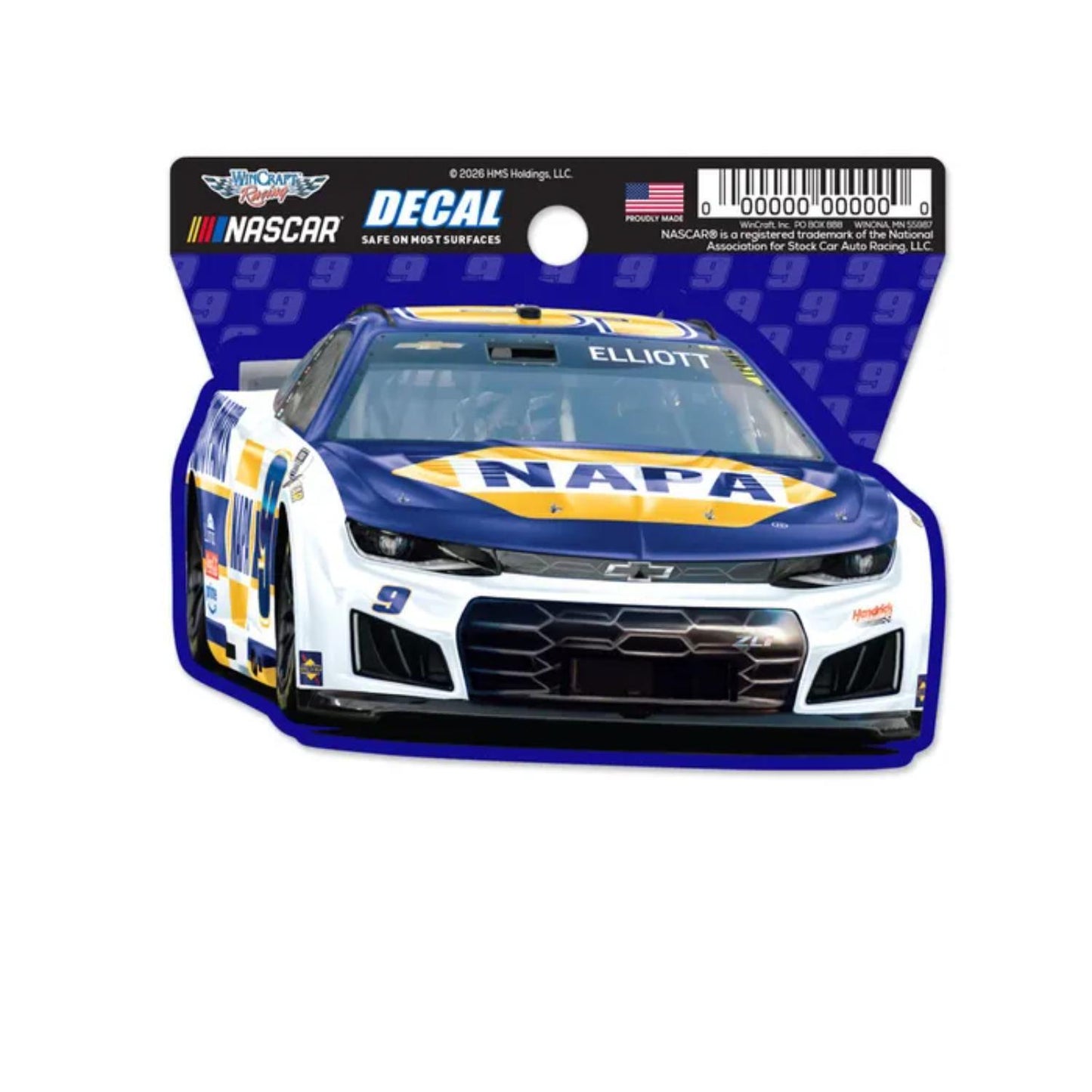 Chase Elliott #9 NAPA Clean Cut 3" x 4" Decal