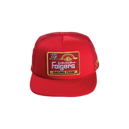 Tim Richmond #25 Folgers Heatwave Visual Red Trucker Hat