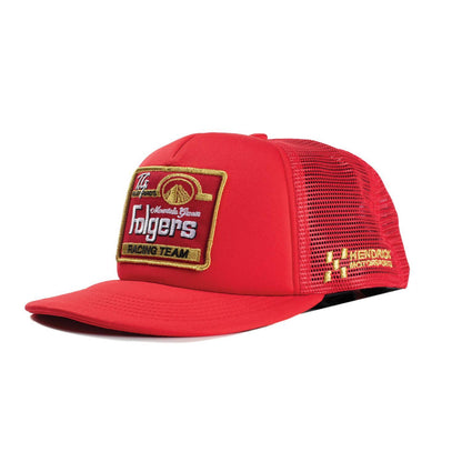 Tim Richmond #25 Folgers Heatwave Visual Red Trucker Hat