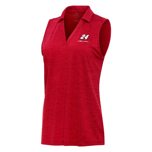 Jeff Gordon #24 Women's Layout Sleeveless Polo - Dark Red Heather