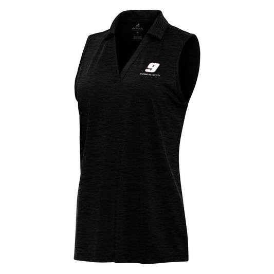 Chase Elliott #9 Women's Layout Sleeveless Polo - Black Heather