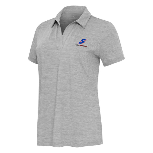 Kyle Larson #5 Women's Layout V-Neck Polo - Grey Heather