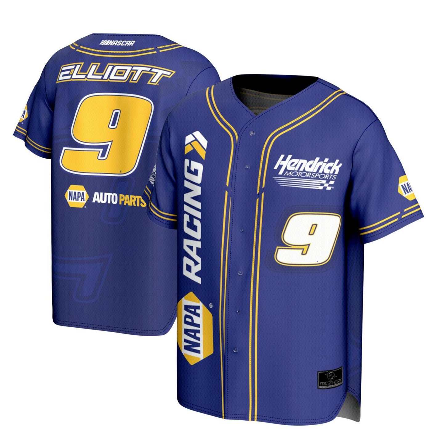 Chase Elliott #9 NAPA Sublimated Blue Baseball Jersey
