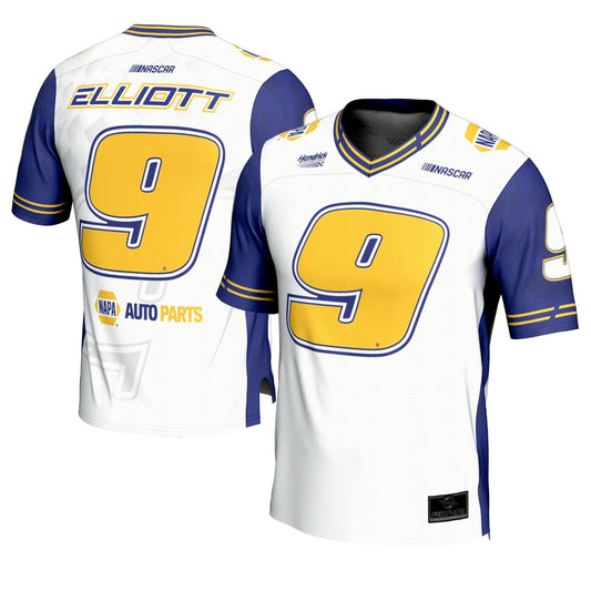 Chase Elliott #9 NAPA Sublimated White Football Jersey