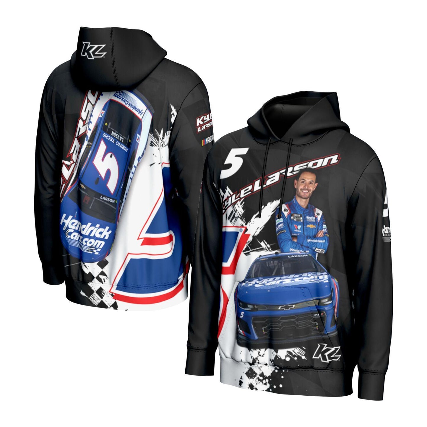 Kyle Larson #5 HendrickCars.com Sublimated Black Hoodie