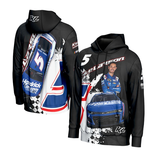 Kyle Larson #5 HendrickCars.com Sublimated Black Hoodie
