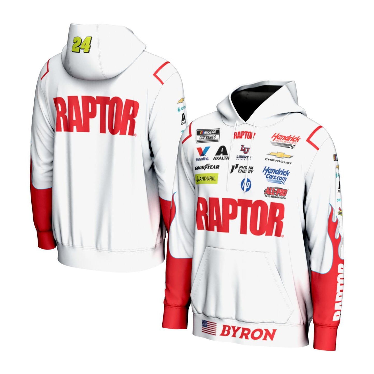 William Byron #24 Raptor Sublimated Hoodie