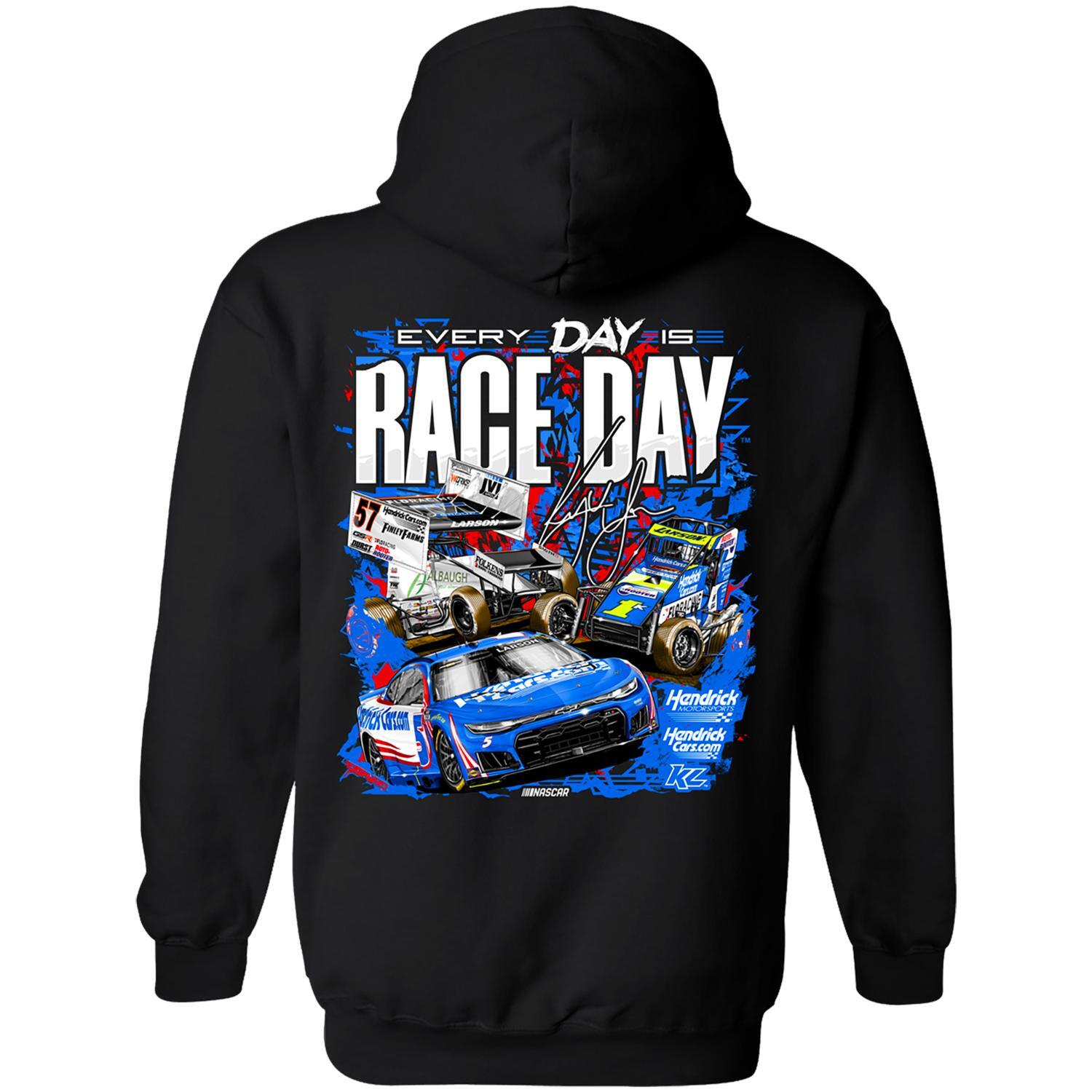 Kyle Larson #5 HendrickCars.com Race Day Black Hoodie | Hendrick