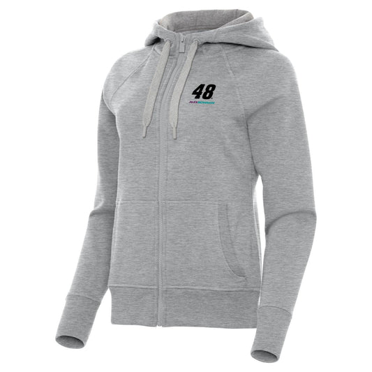 Alex Bowman #48 Women's Victory FZ Hoodie - Grey Heather
