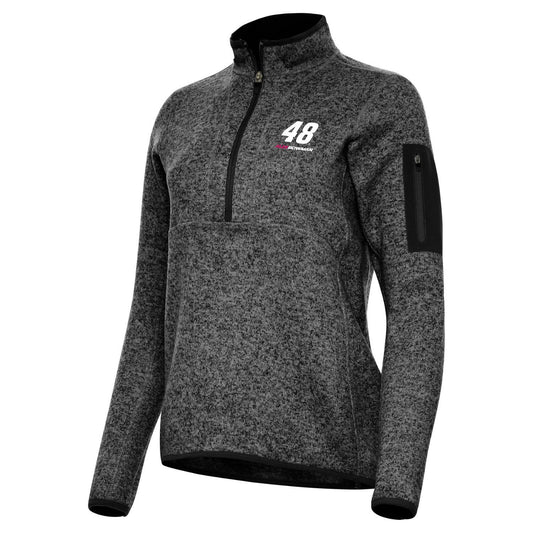 Alex Bowman #48 Women's Fortune 1/4 Zip Pullover - Black Heather