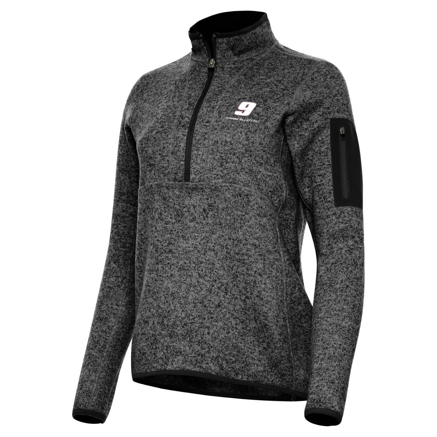 Chase Elliott #9 Women's Fortune 1/4 Zip Pullover - Black Heather